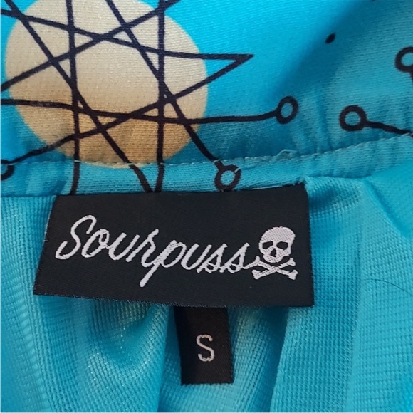 Sourpuss Sputnik Swing Skirt Turquoise Atomic 1960's Women’s Small Pinup - Picture 5 of 7